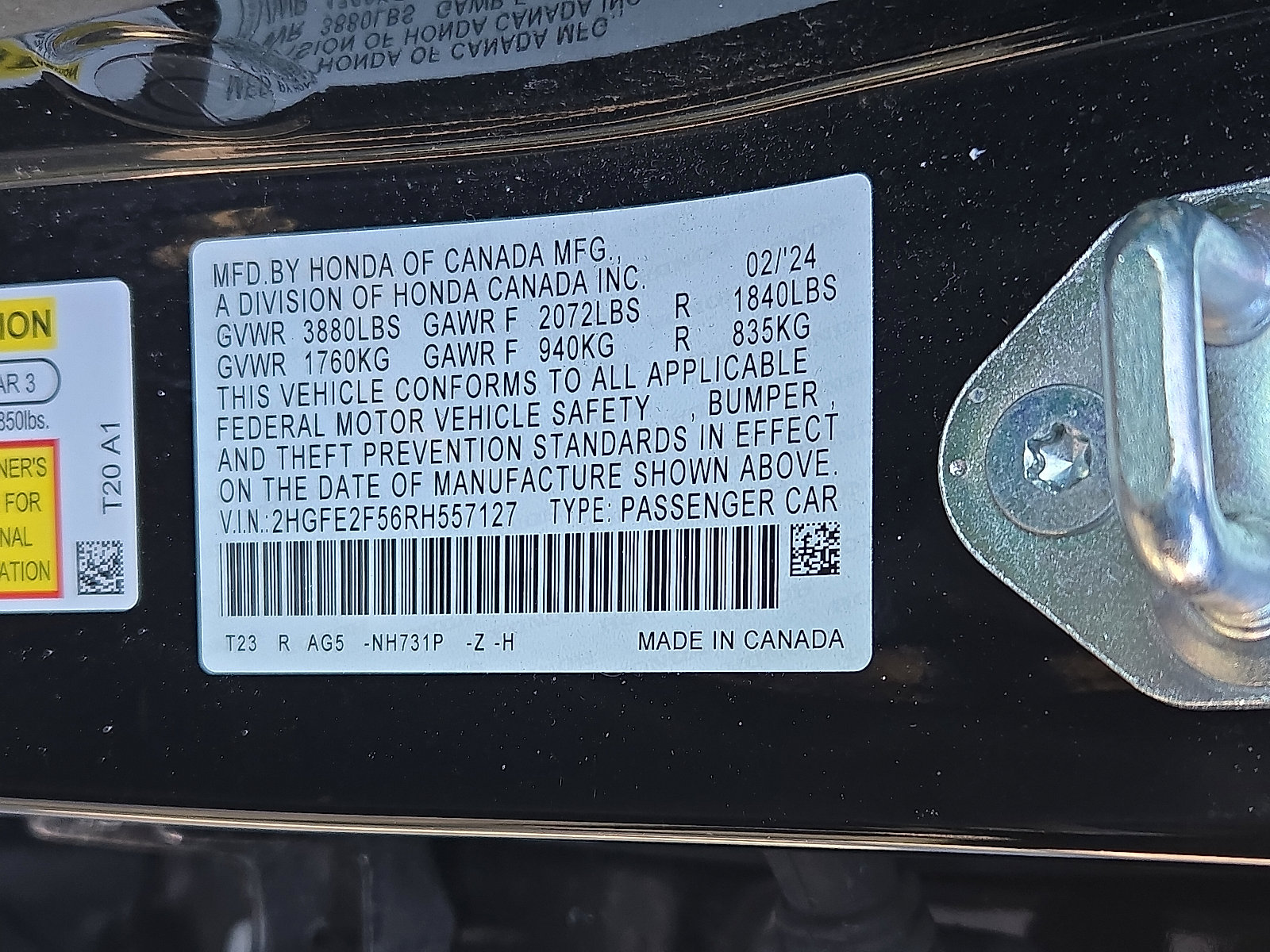 Certified 2024 Honda Civic Sport image 4