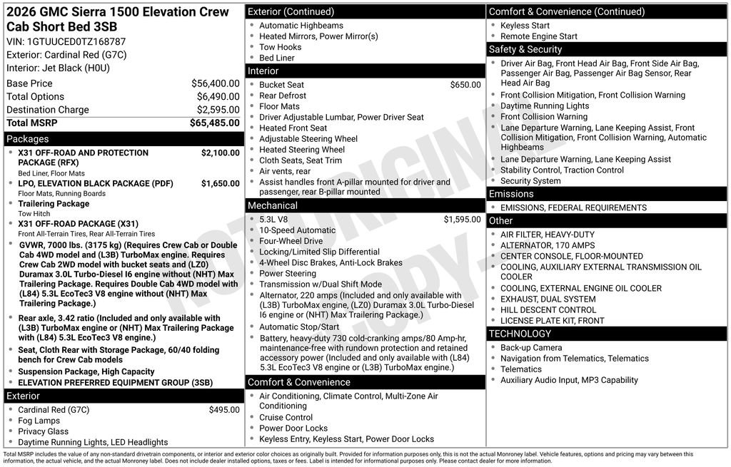 New 2026 GMC Sierra 1500 Elevation image 2