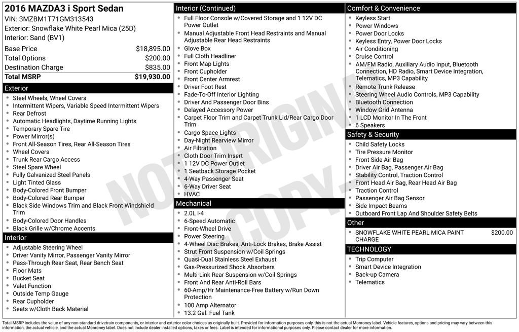 Used 2016 MAZDA MAZDA3 i Sport image 7