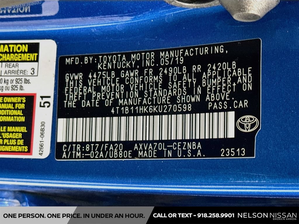 Used 2019 Toyota Camry LE FWD image 29
