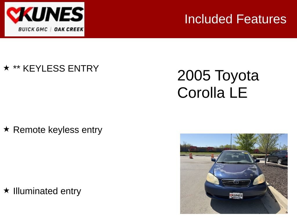 Used 2005 Toyota Corolla LE w/ Audio Value Pkg FWD image 2