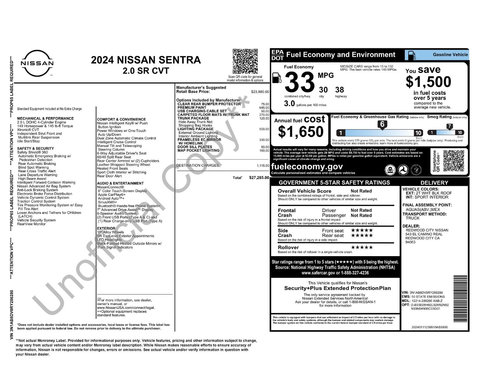 Used 2024 Nissan Sentra SR w/ Lighting Package FWD image 33