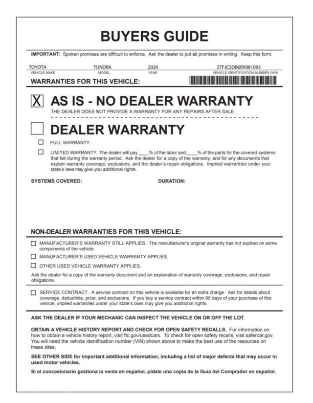 Used 2024 Toyota Tundra Limited image 32