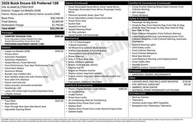 New 2026 Buick Encore GX Preferred w/ Comfort Package image 27