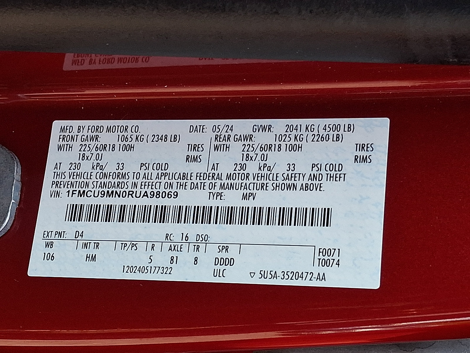 Certified 2024 Ford Escape ST-Line w/ Tech Pack #1 AWD/4WD image 30