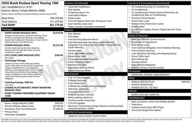 New 2026 Buick Enclave Sport Touring w/ Super Cruise Package image 4