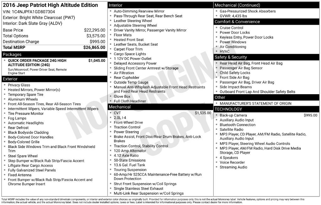 Used 2016 Jeep Patriot High Altitude FWD image 41