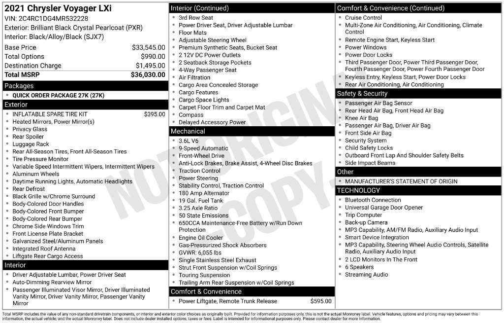 Used 2021 Chrysler Voyager Lxi FWD image 4