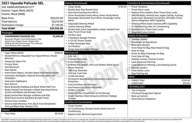 Used 2021 Hyundai Palisade SEL w/ Convenience Package image 32