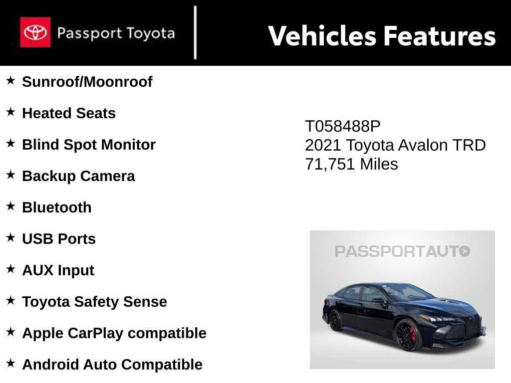 Used 2021 Toyota Avalon TRD FWD image 10