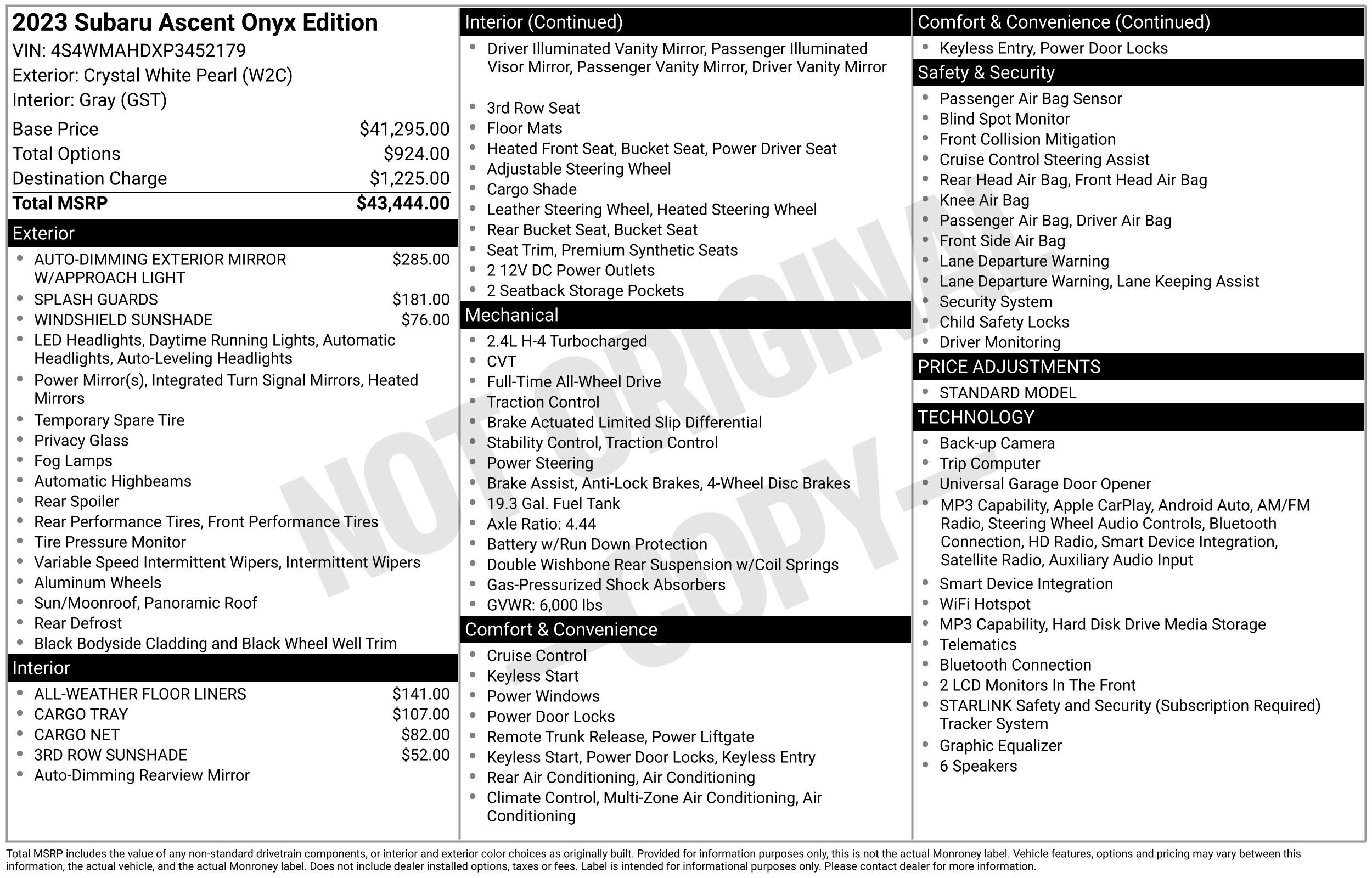 Used 2023 Subaru Ascent Onyx Edition AWD/4WD image 47