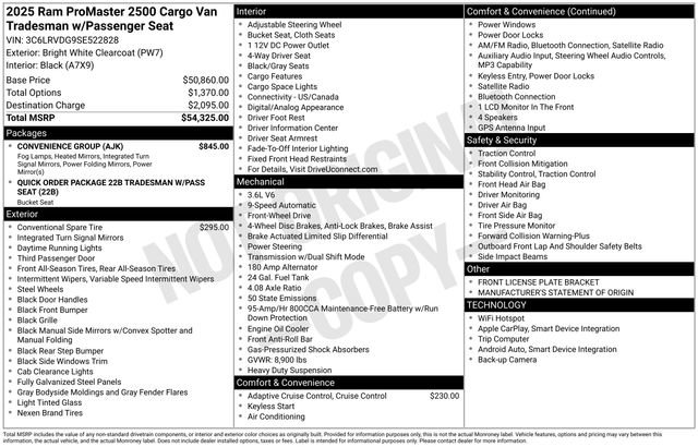 Used 2025 RAM ProMaster 2500 w/ Convenience Group FWD image 29