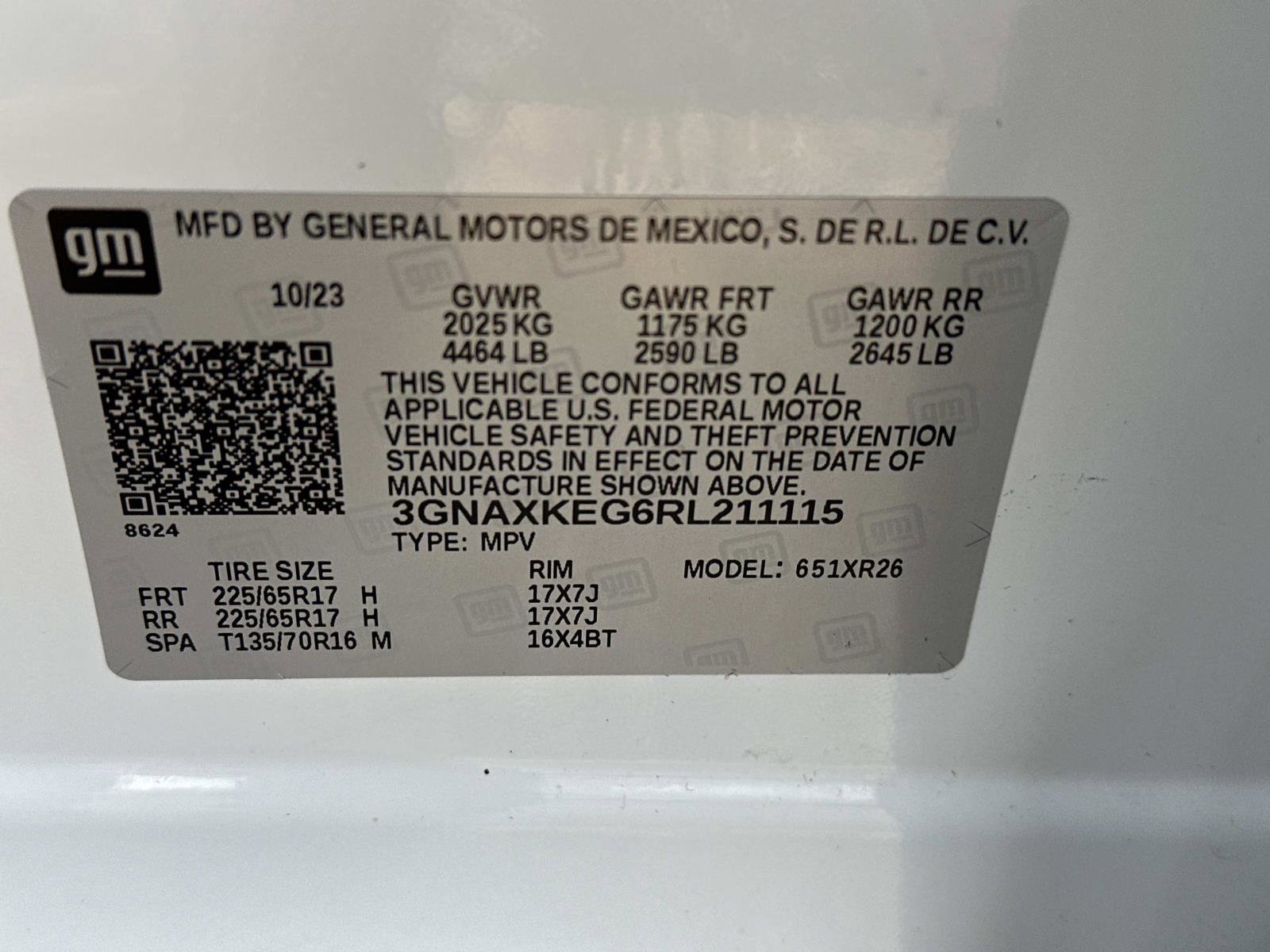 Certified 2024 Chevrolet Equinox LT w/ LPO, Floor Liner Package image 17