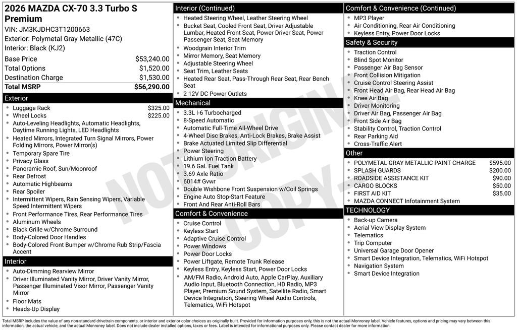 Certified 2026 MAZDA CX-70 3.3 Turbo S w/ Premium Package AWD/4WD image 35
