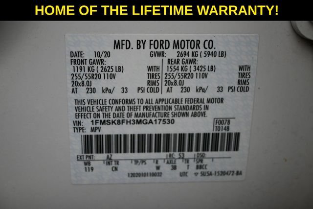 Used 2021 Ford Explorer Limited w/ Equipment Group 301A AWD/4WD image 60