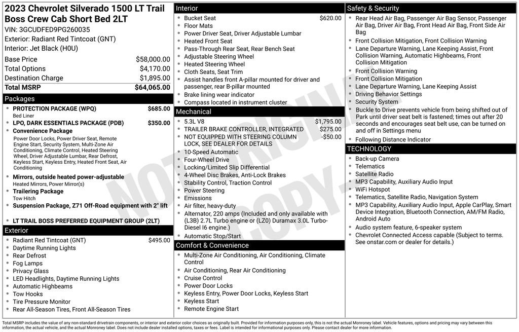 Used 2023 Chevrolet Silverado 1500 LT Trail Boss w/ Protection Package image 33
