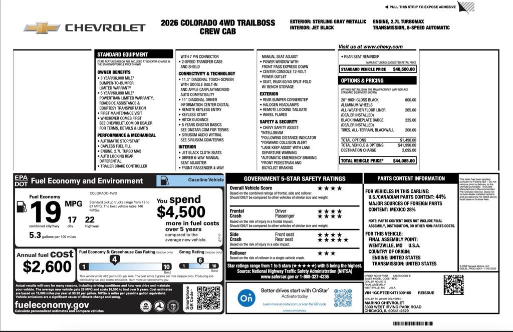 New 2026 Chevrolet Colorado Trail Boss AWD/4WD image 2