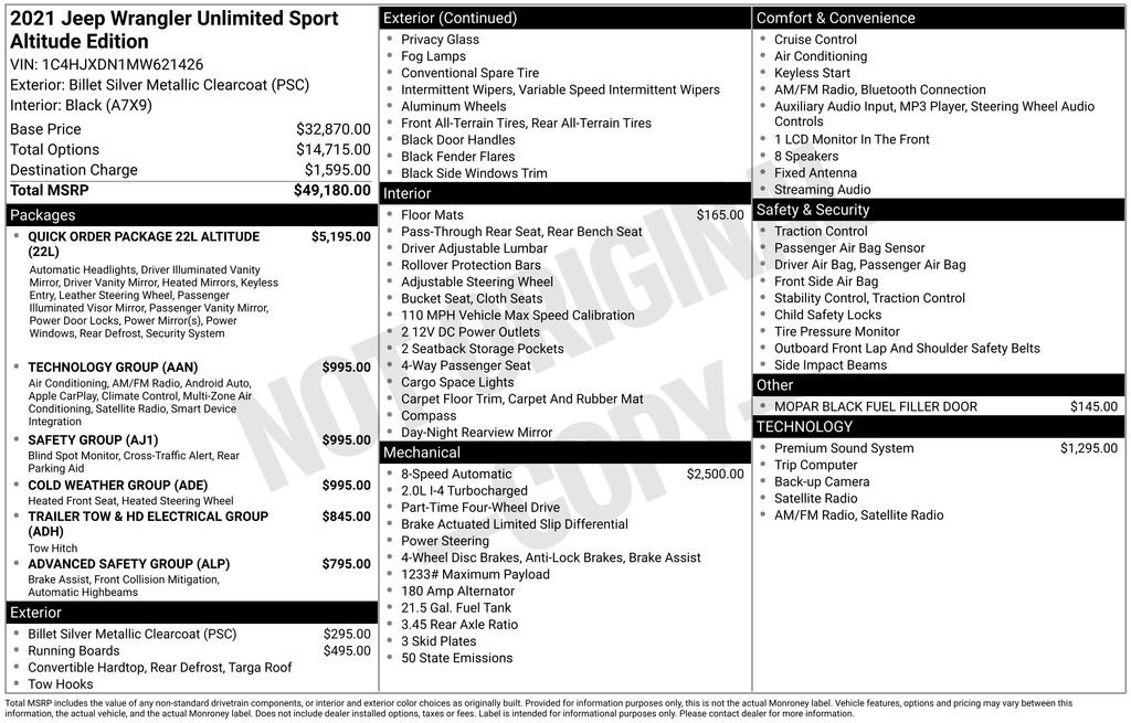 Used 2021 Jeep Wrangler Unlimited Sport image 39