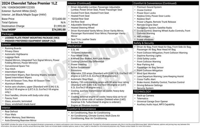 Used 2024 Chevrolet Tahoe Premier AWD/4WD image 19
