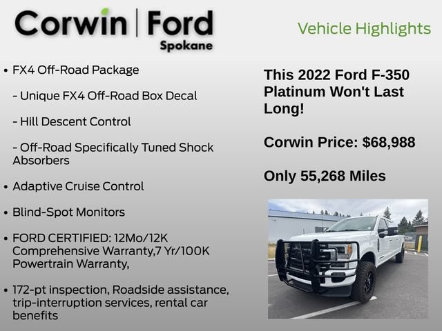 Used 2022 Ford F350 Platinum w/ FX4 Off-Road Package AWD/4WD image 6