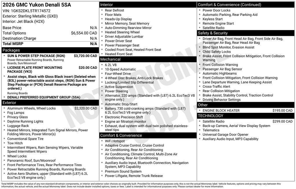 Used 2026 GMC Yukon Denali w/ Sun & Power Step Package AWD/4WD image 9