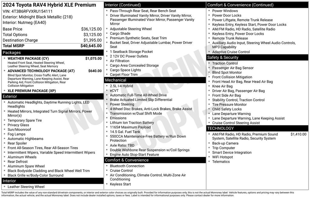 Used 2024 Toyota RAV4 XLE Premium w/ Weather Package AWD/4WD image 37