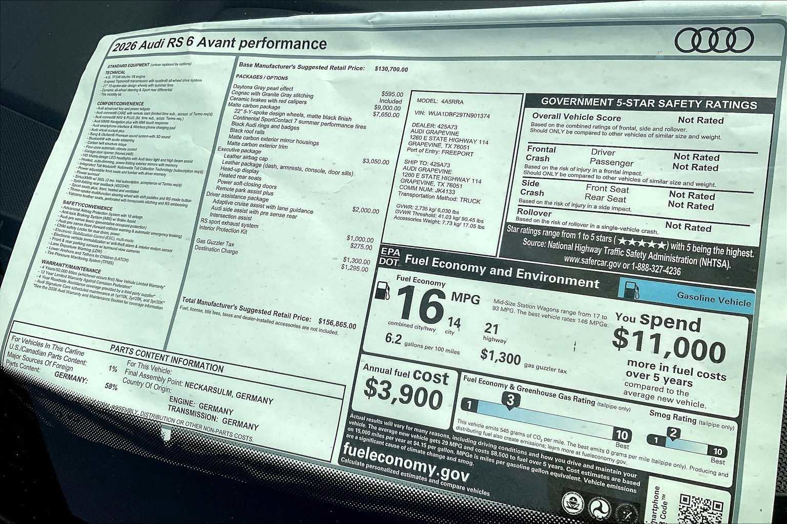 New 2026 Audi RS 6 performance image 18