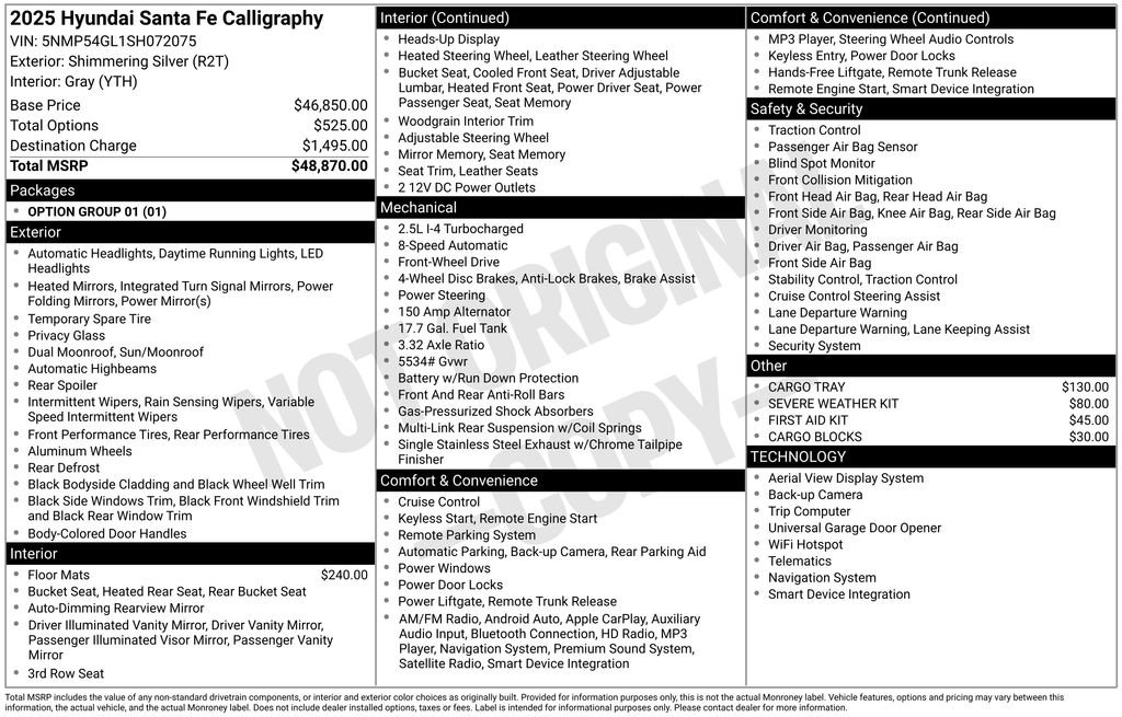 Used 2025 Hyundai Santa Fe Calligraphy image 45