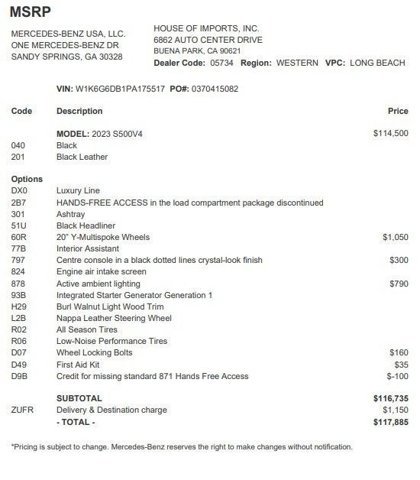 Certified 2023 Mercedes-Benz S 500 4MATIC image 4