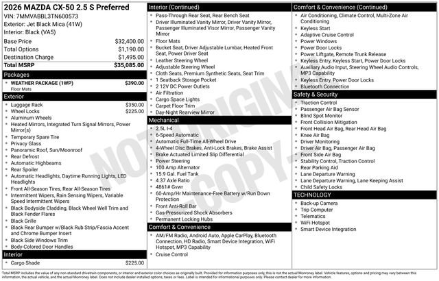New 2026 MAZDA CX-50 AWD 2.5 S w/ Weather Package image 5
