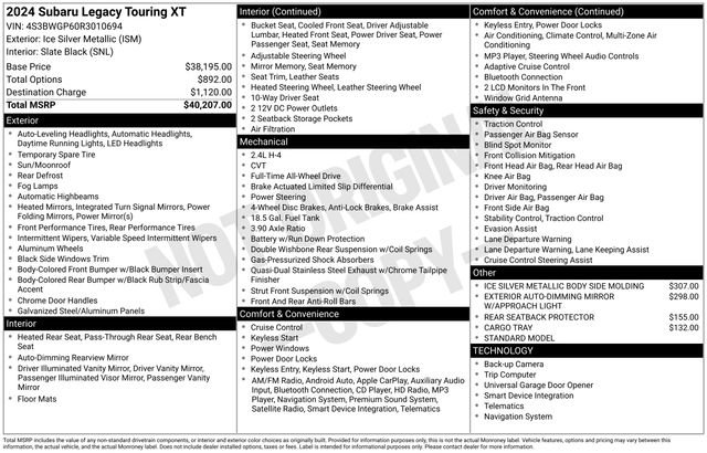 Used 2024 Subaru Legacy Touring XT image 35