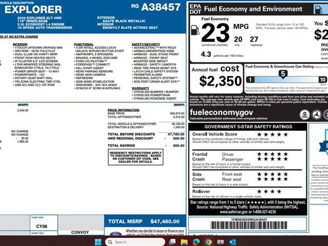 Certified 2024 Ford Explorer XLT w/ Equipment Group 202A AWD/4WD image 4