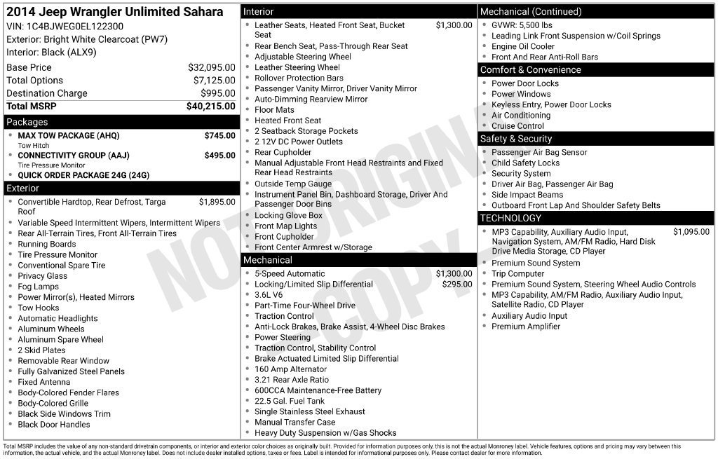 Used 2014 Jeep Wrangler Unlimited Sahara w/ Max Tow Package AWD/4WD image 32