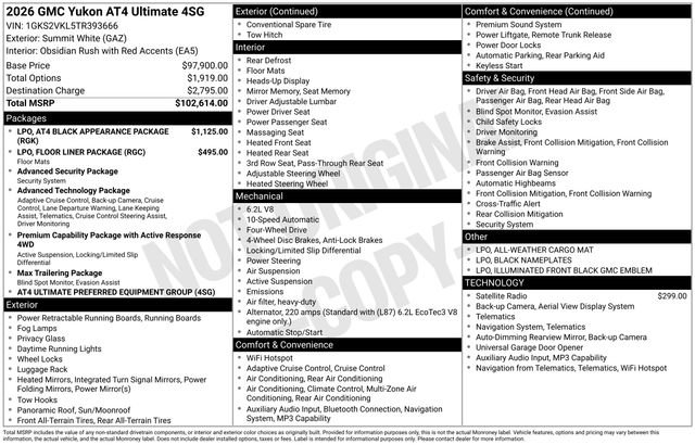 New 2026 GMC Yukon AT4 Ultimate AWD/4WD image 24