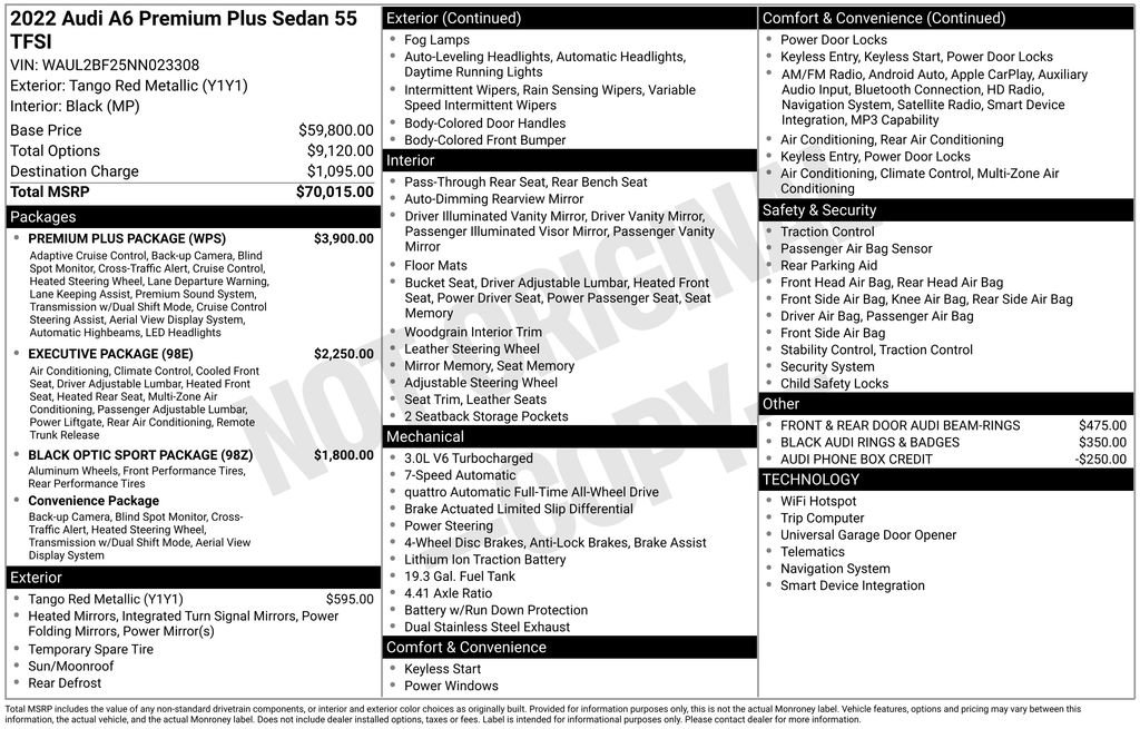 Used 2022 Audi A6 Premium Plus w/ Premium Plus Package image 6