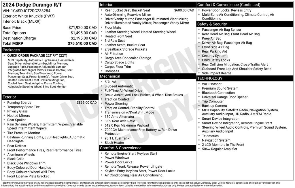 Used 2024 Dodge Durango R/T AWD/4WD image 10