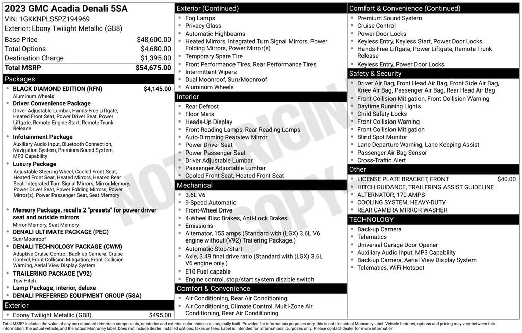 Used 2023 GMC Acadia Denali w/ Black Diamond Edition FWD image 41