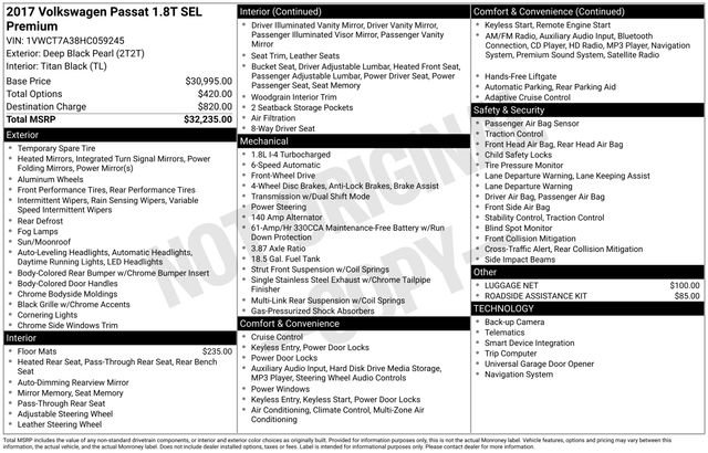 Used 2017 Volkswagen Passat 1.8T SEL Premium image 64