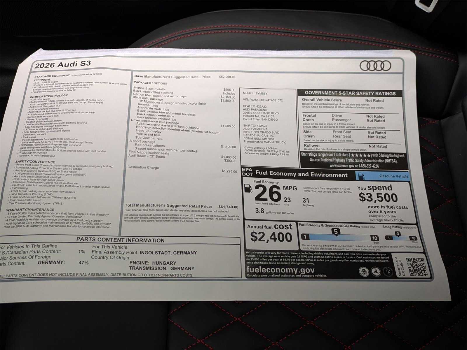 New 2026 Audi S3 Premium image 18