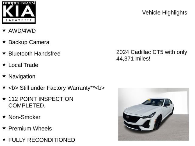 Used 2024 Cadillac CT5 V w/ LPO, ONYX Package image 8