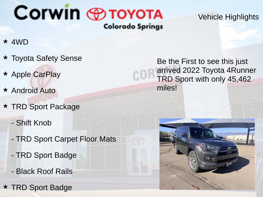Used 2022 Toyota 4Runner TRD Sport w/ Technology Package AWD/4WD image 4