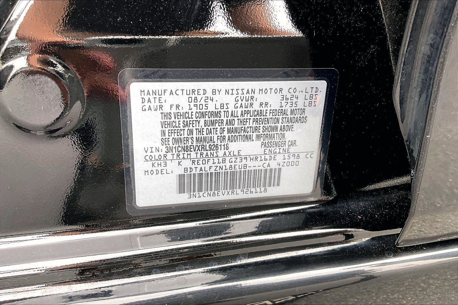 Certified 2024 Nissan Versa SV w/ Trunk Package FWD image 32