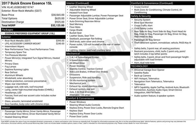 Used 2017 Buick Encore Essence AWD/4WD image 6