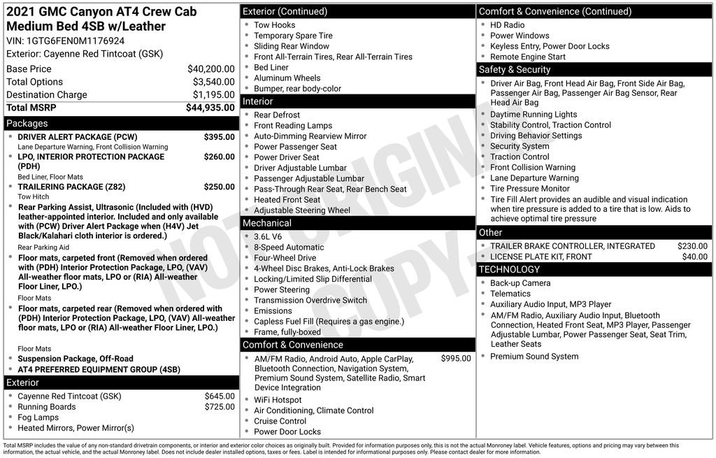 Used 2021 GMC Canyon AT4 w/ Driver Alert Package image 46