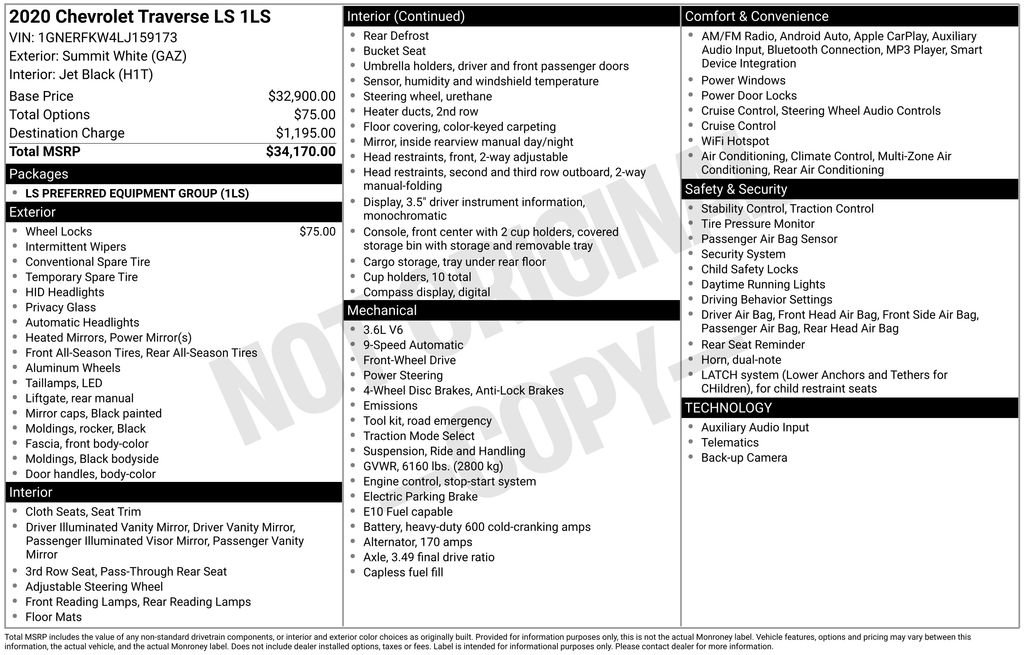 Used 2020 Chevrolet Traverse LS image 4