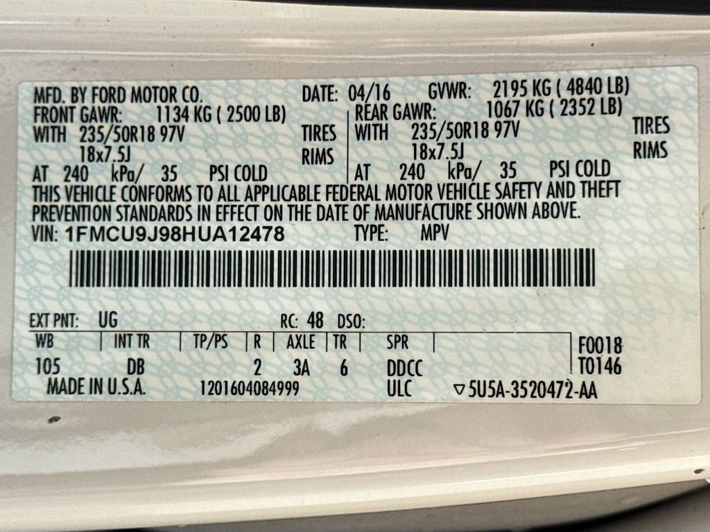 Used 2017 Ford Escape Titanium w/ Equipment Group 301A image 31