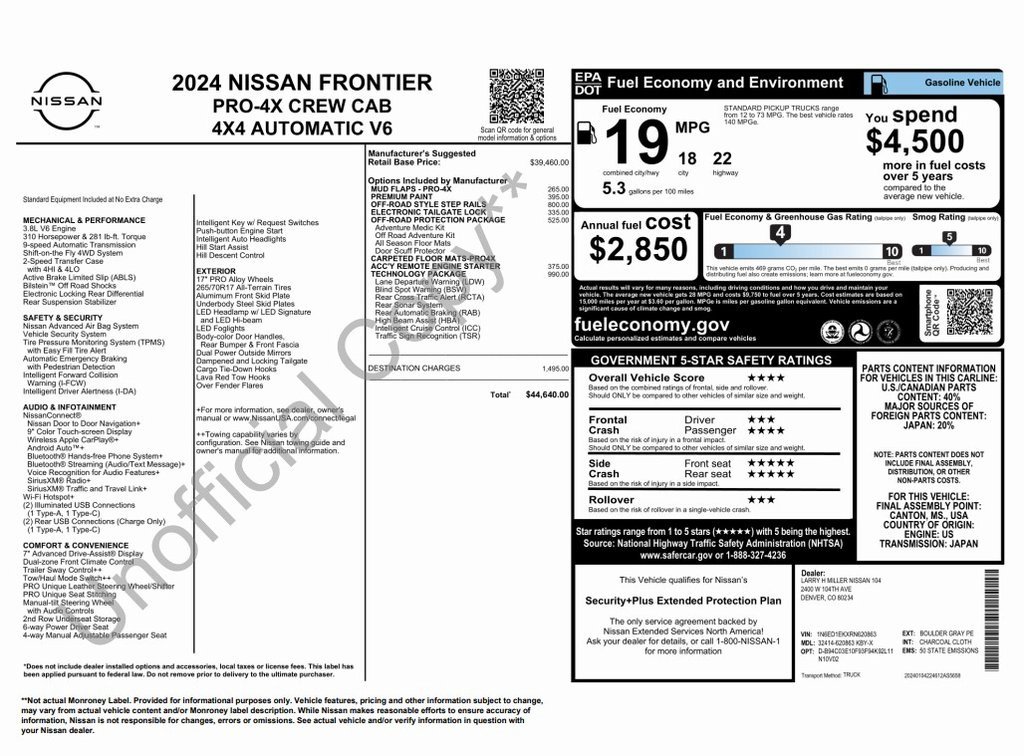Used 2024 Nissan Frontier PRO-4X w/ Technology Package image 2