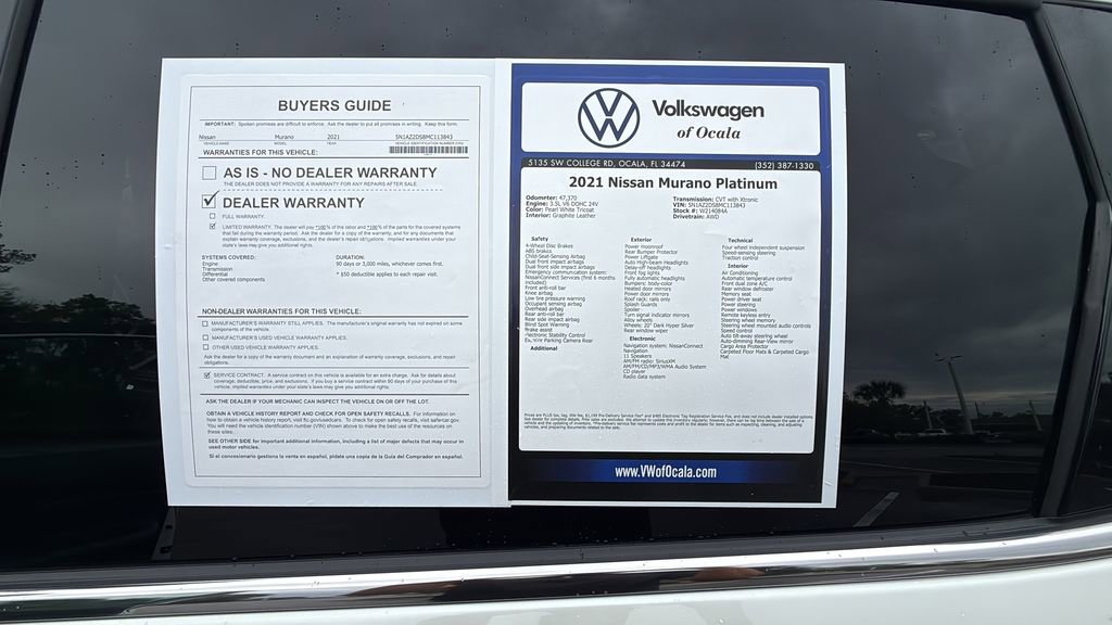 Used 2021 Nissan Murano Platinum w/ Cargo Package image 29