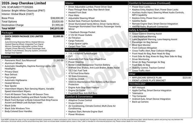 New 2026 Jeep Cherokee Limited AWD/4WD image 36
