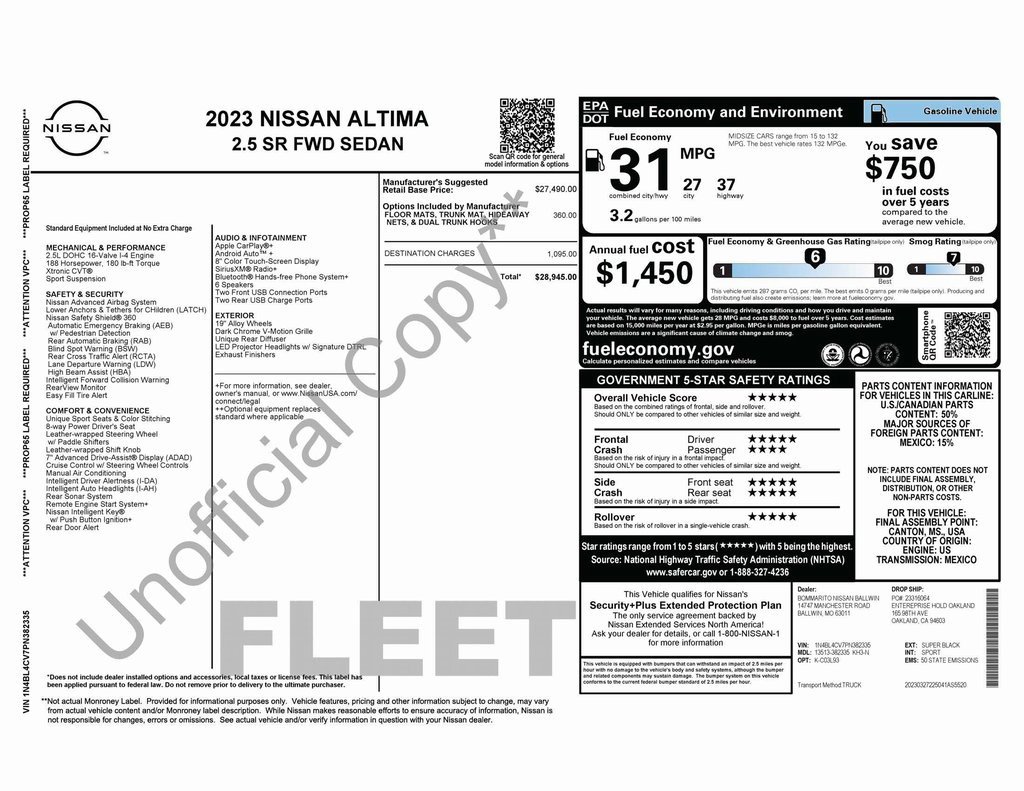 Used 2023 Nissan Altima 2.5 SR image 2